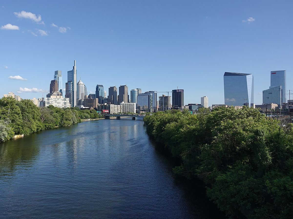 Philadelphia skyline from the Schuylkill River, Pennsylvania