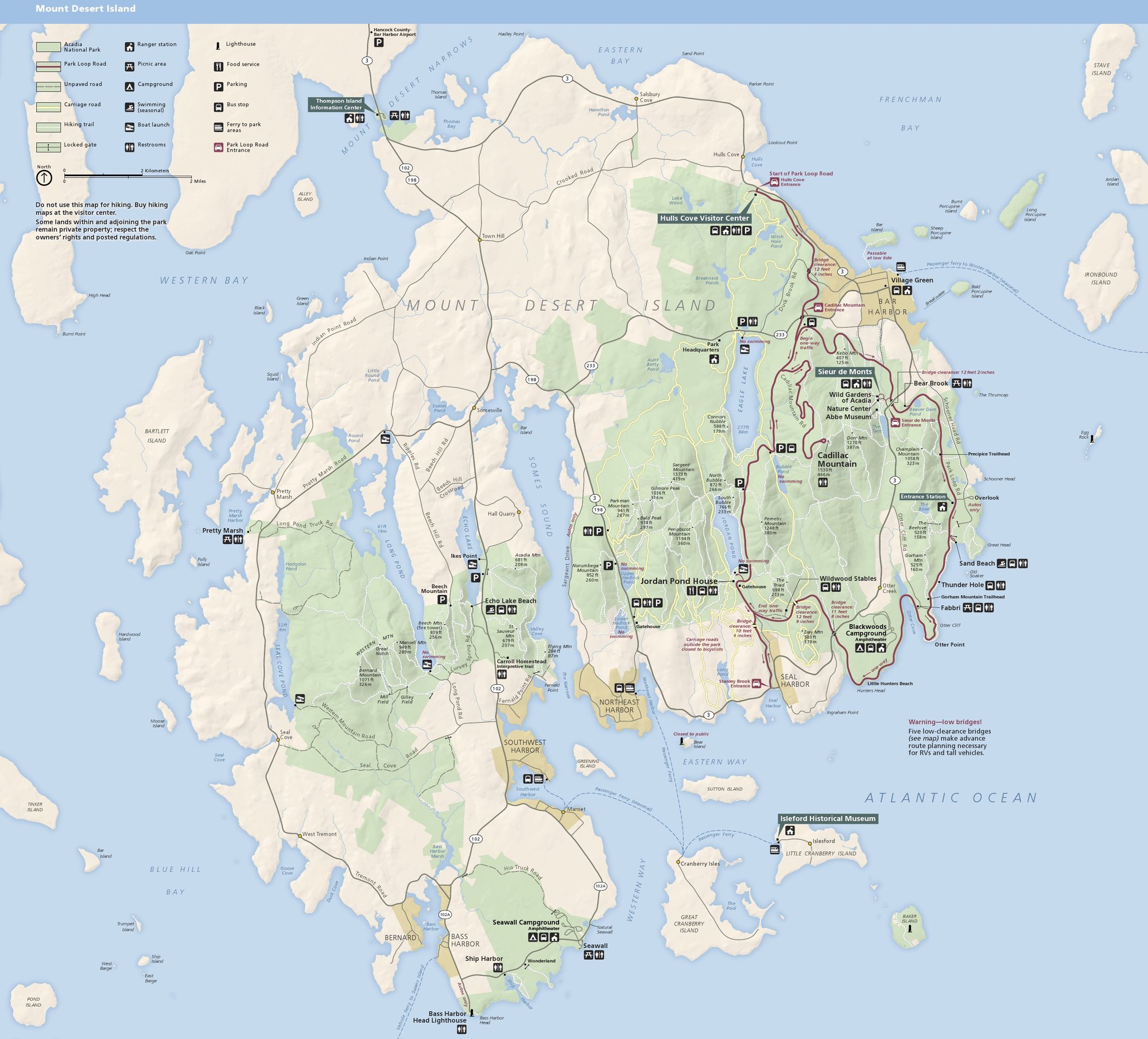 Mount Desert Island visitor map
